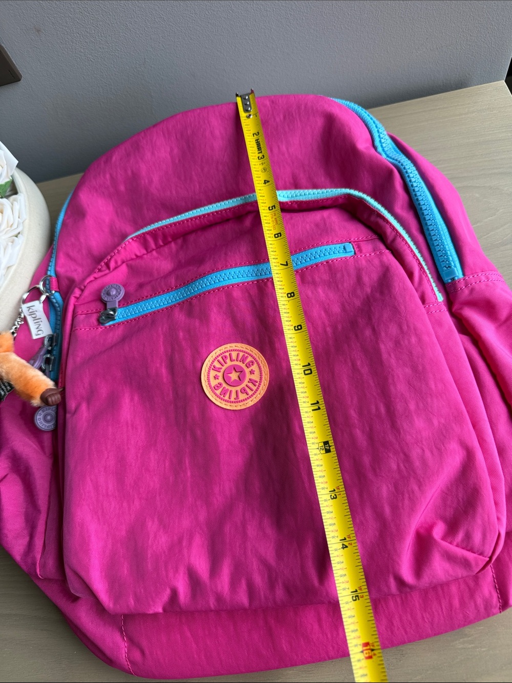 Kipling Seoul Backpack Azalea Pink Color Block NWT Lightweight School Travel Bag - Picture 2 of 7